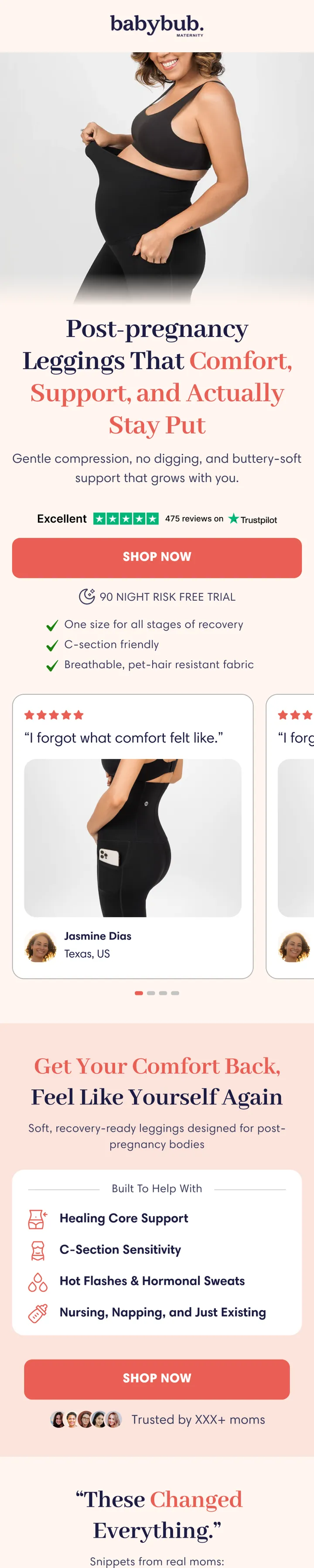 Post-pregnancy leggings LP, page, section 1