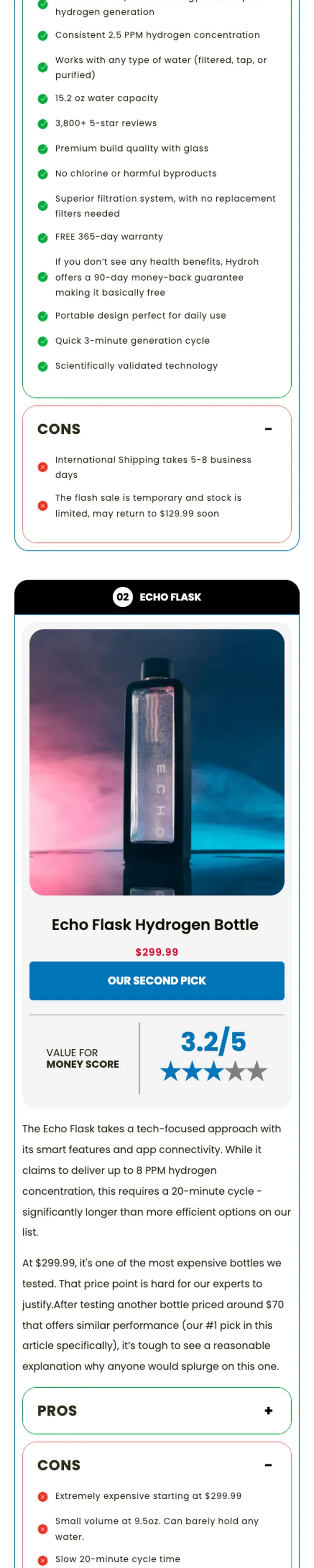 We tested the most popular hydrogen water bottles, page, section 2