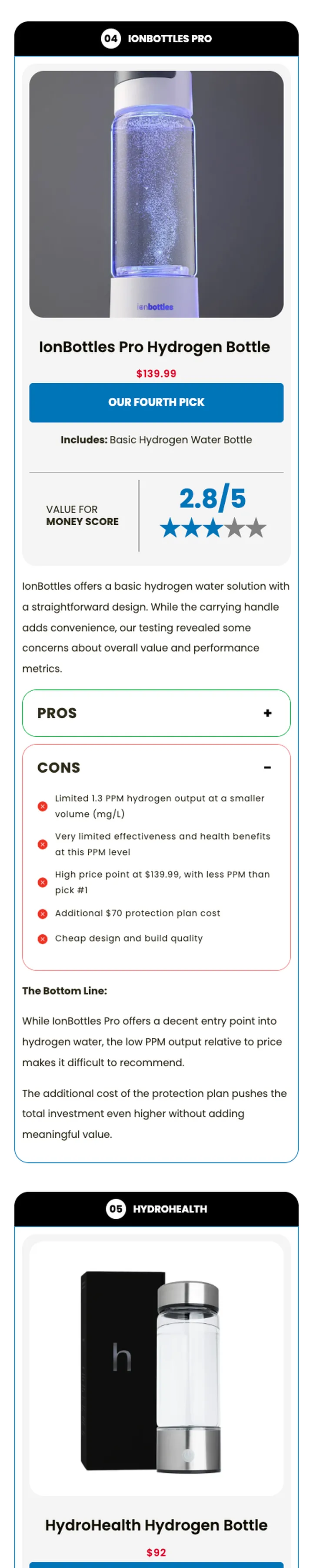 We tested the most popular hydrogen water bottles, page, section 4