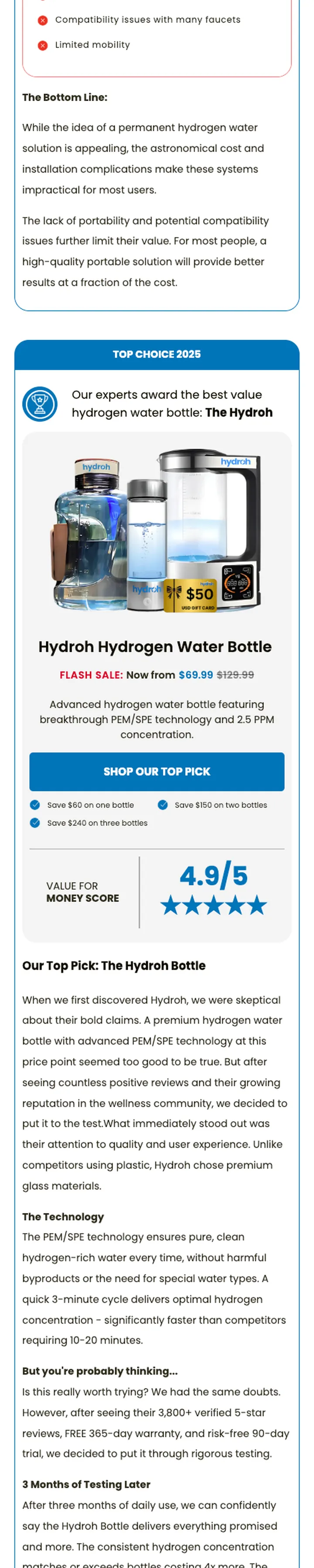 We tested the most popular hydrogen water bottles, page, section 6
