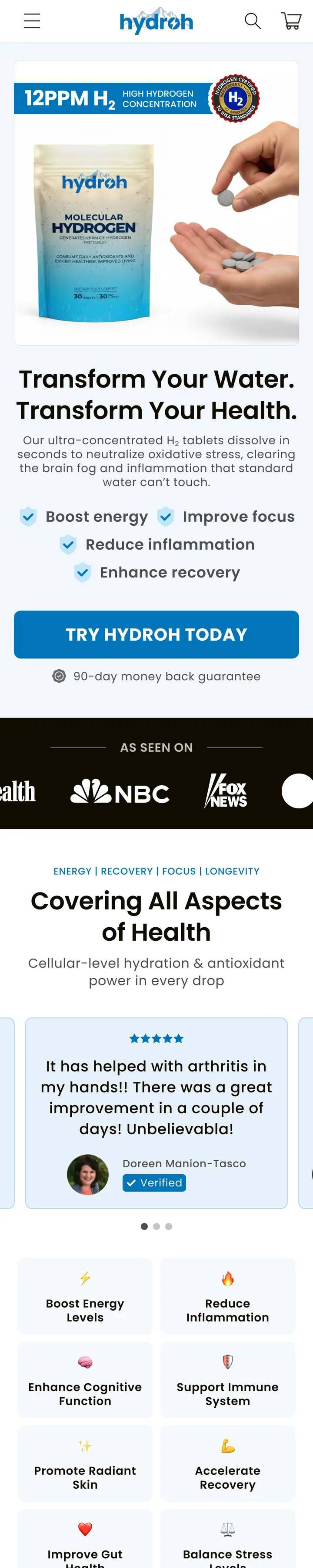 Hydrogen tablets LP, page, section 1