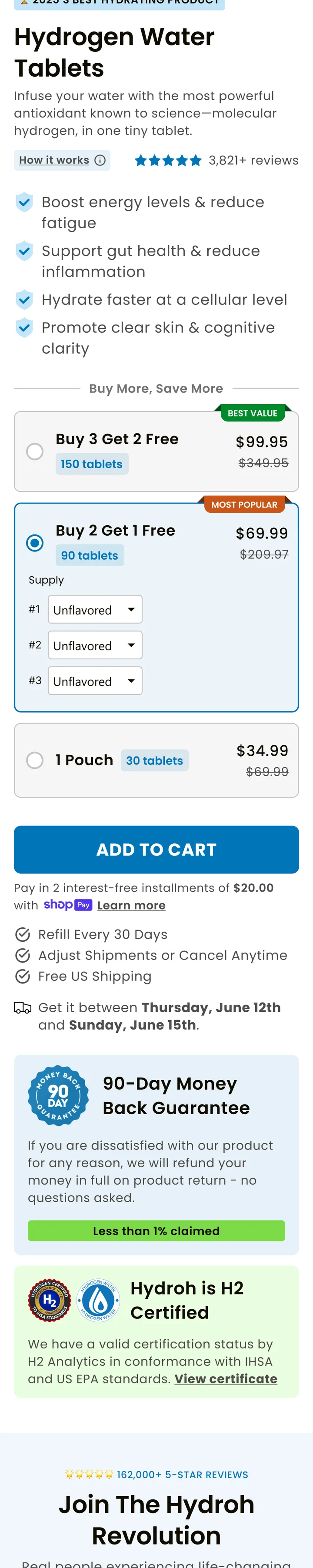 Hydrogen tablets LP, page, section 4