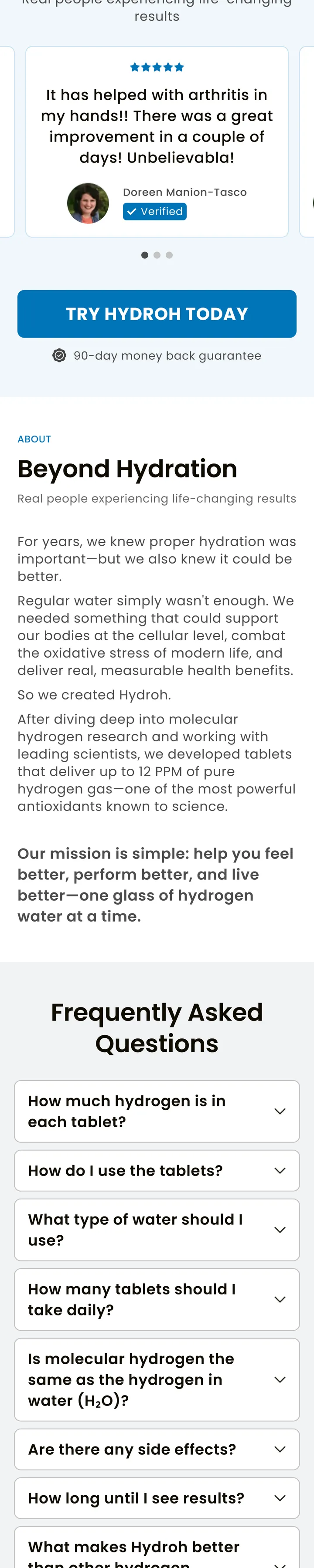 Hydrogen tablets LP, page, section 5