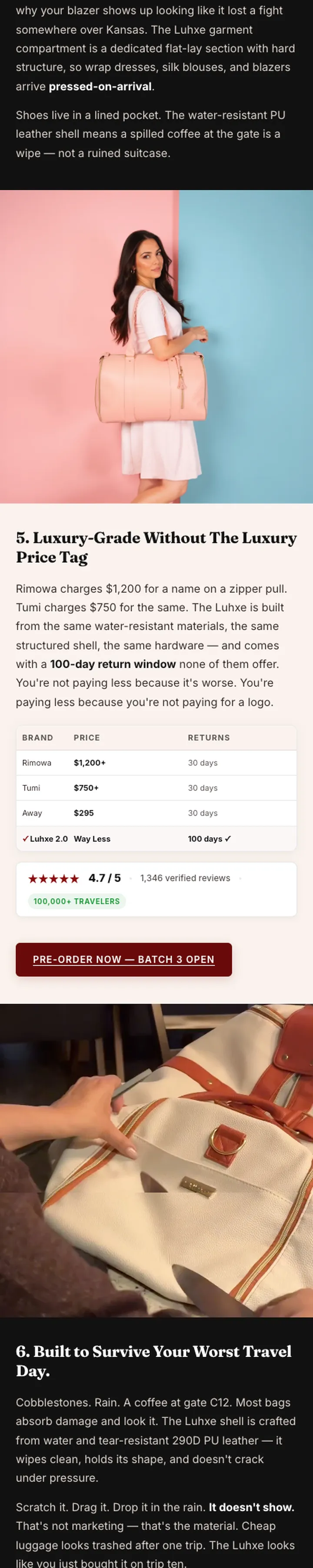 6 reasons why Luhxe works, page, section 3